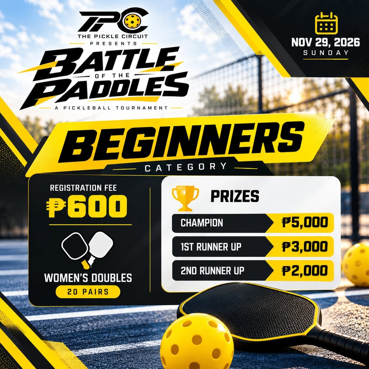 Battle of the Paddles Beginner category poster