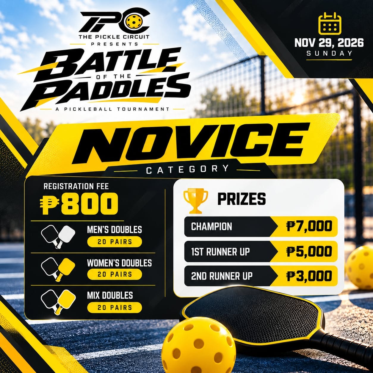 Battle of the Paddles Novice category poster
